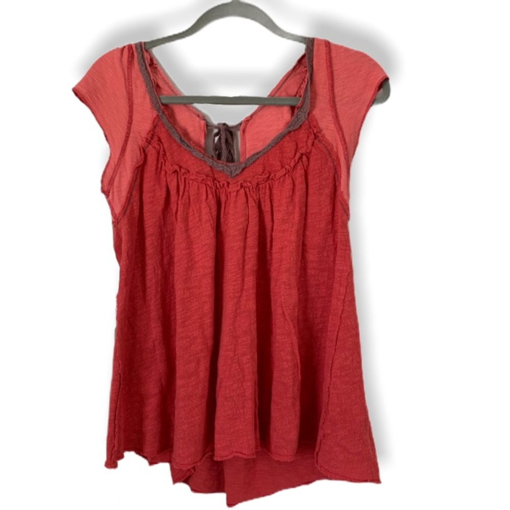 Free People Cap Sleeve Tie Back Top